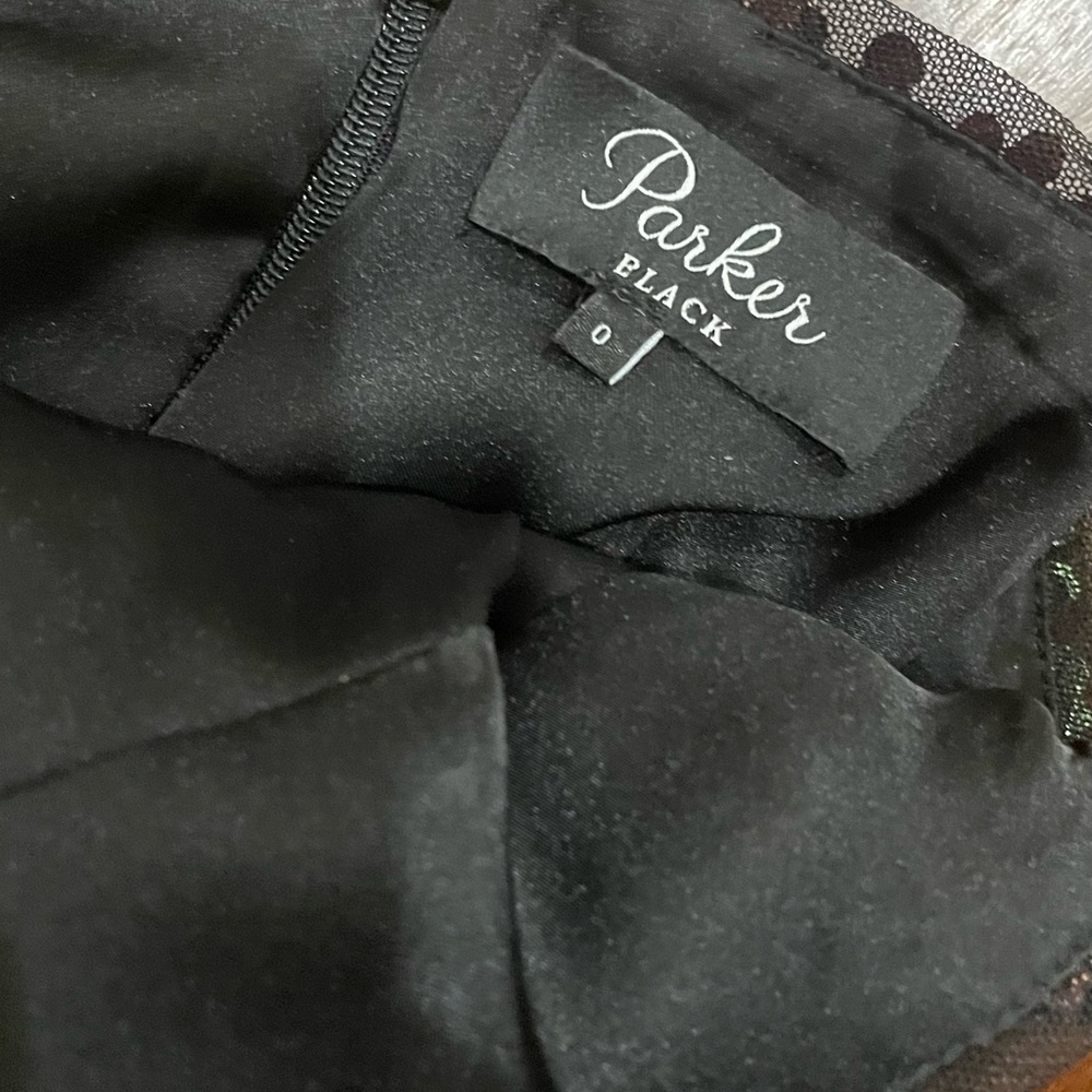 Parker Black Mini Sequence Stripe Side Ruched Dre… - image 3